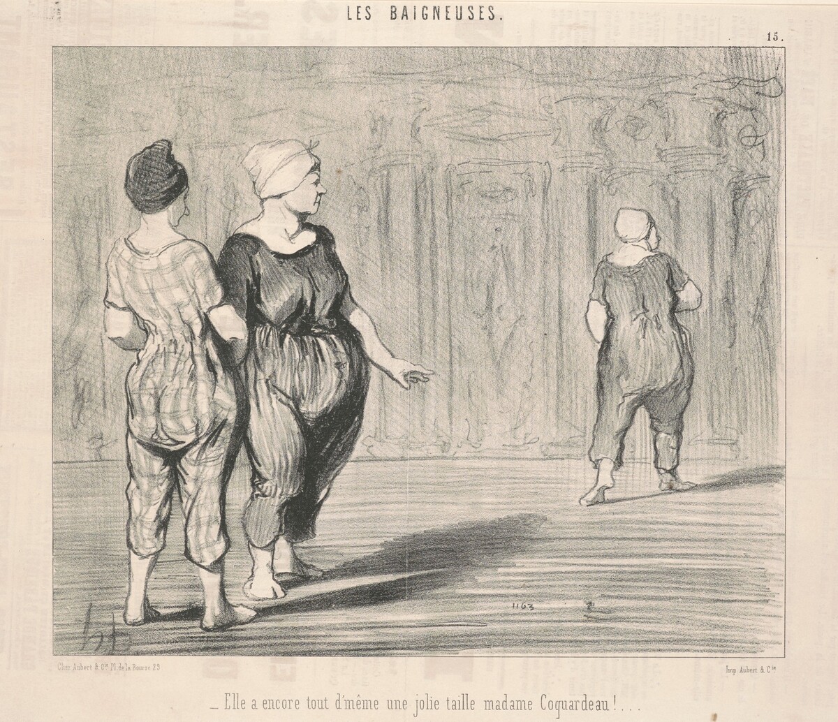 Elle a encore ... une jolie taille Madame Coquardeau! by Honoré Daumier