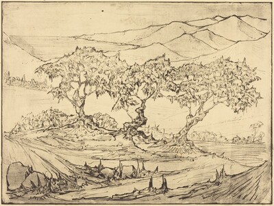 Landscape with Three Olive Trees