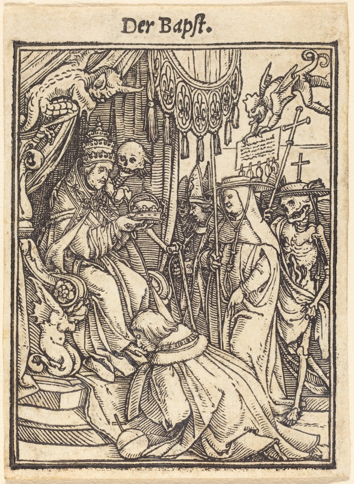 Der Bapst (The Pope) by Hans Lützelburger after Hans Holbein the Younger