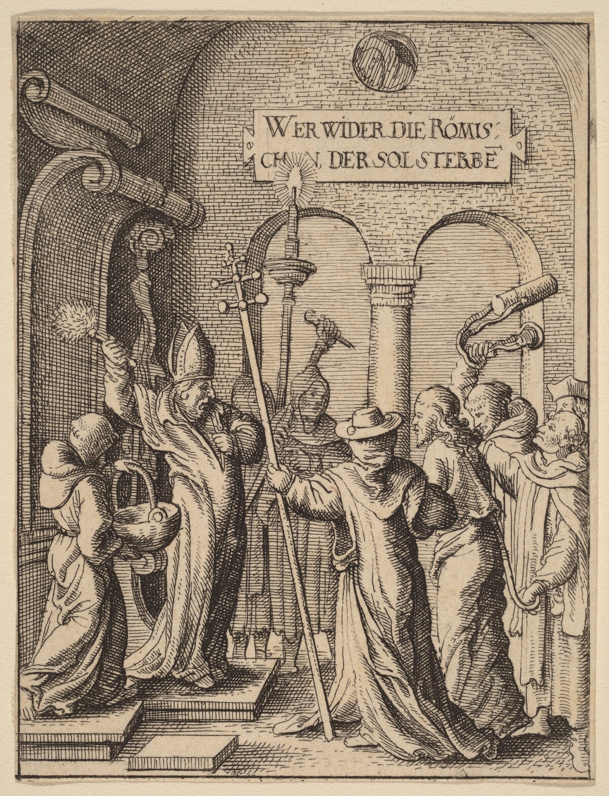 Jesus before Caiaphas by Wenceslaus Hollar, after a follower of Hans Holbein the Younger