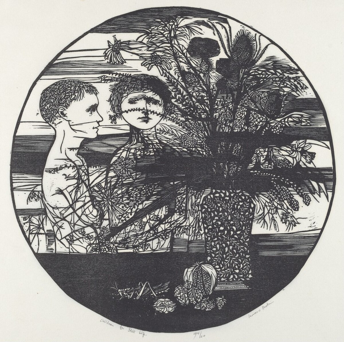 Children and Still Life by Leonard Baskin