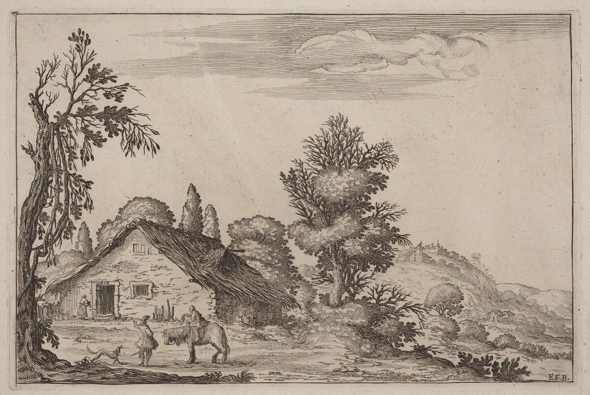 Landscape with a Traveler before a Cottage by Ercole Bazicaluva
