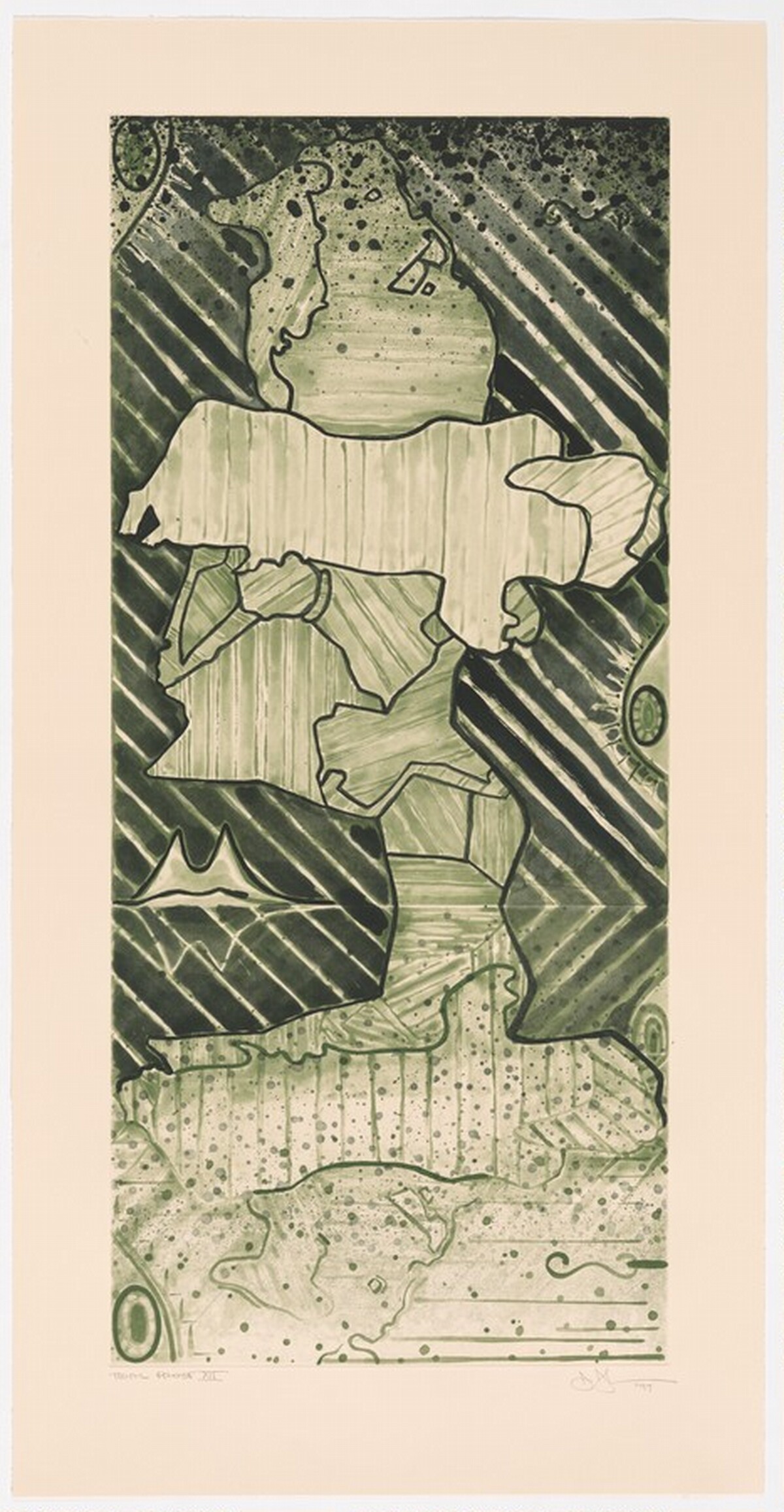 Green Angel 2 [trial proof 12] by Jasper Johns