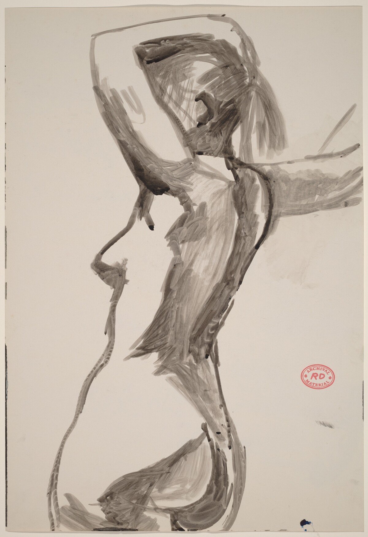 Untitled [side view of a nude with her left arm over her head] by Richard Diebenkorn