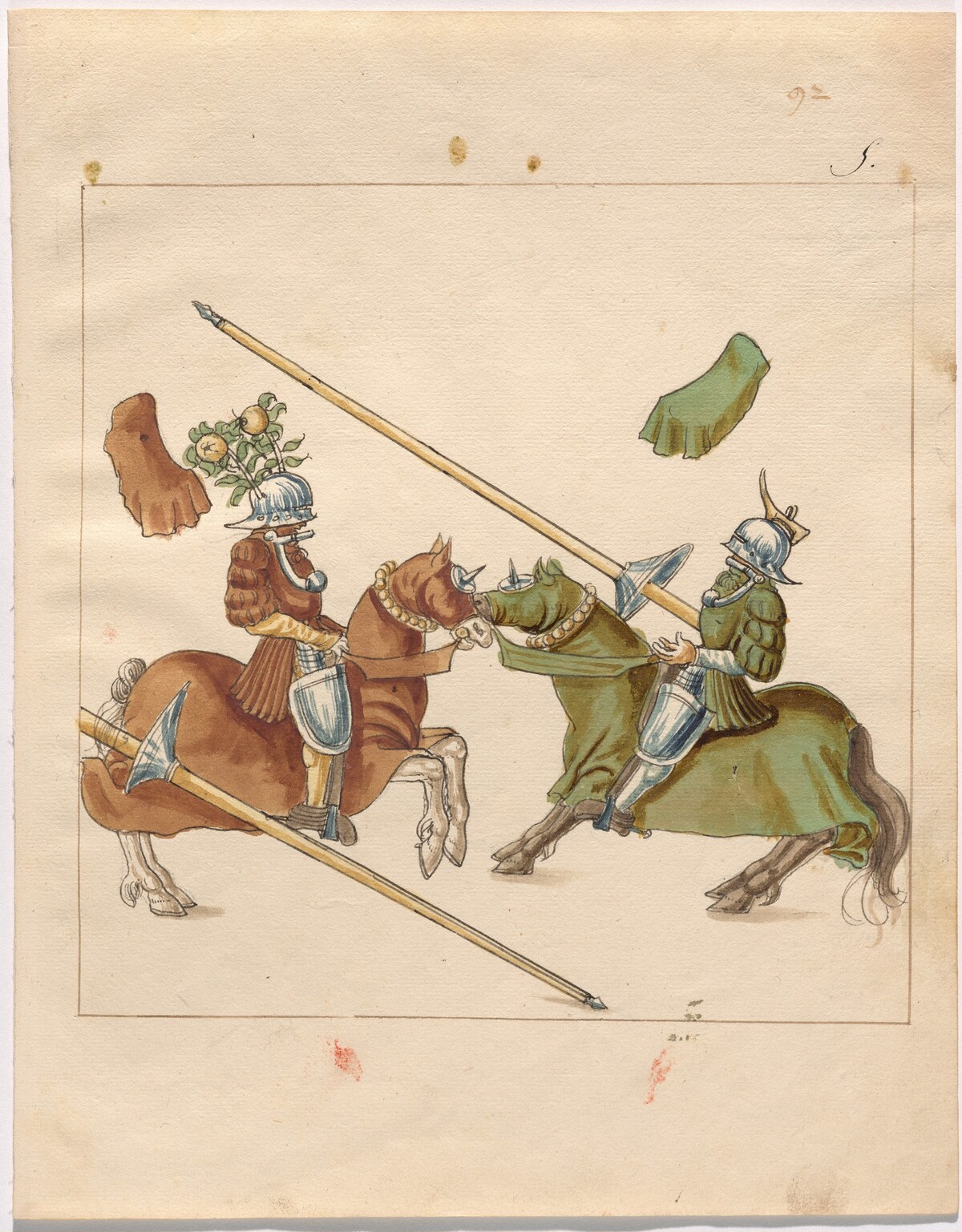 Mock Joust of War with Flying Shields and Without Bevors by German 16th Century