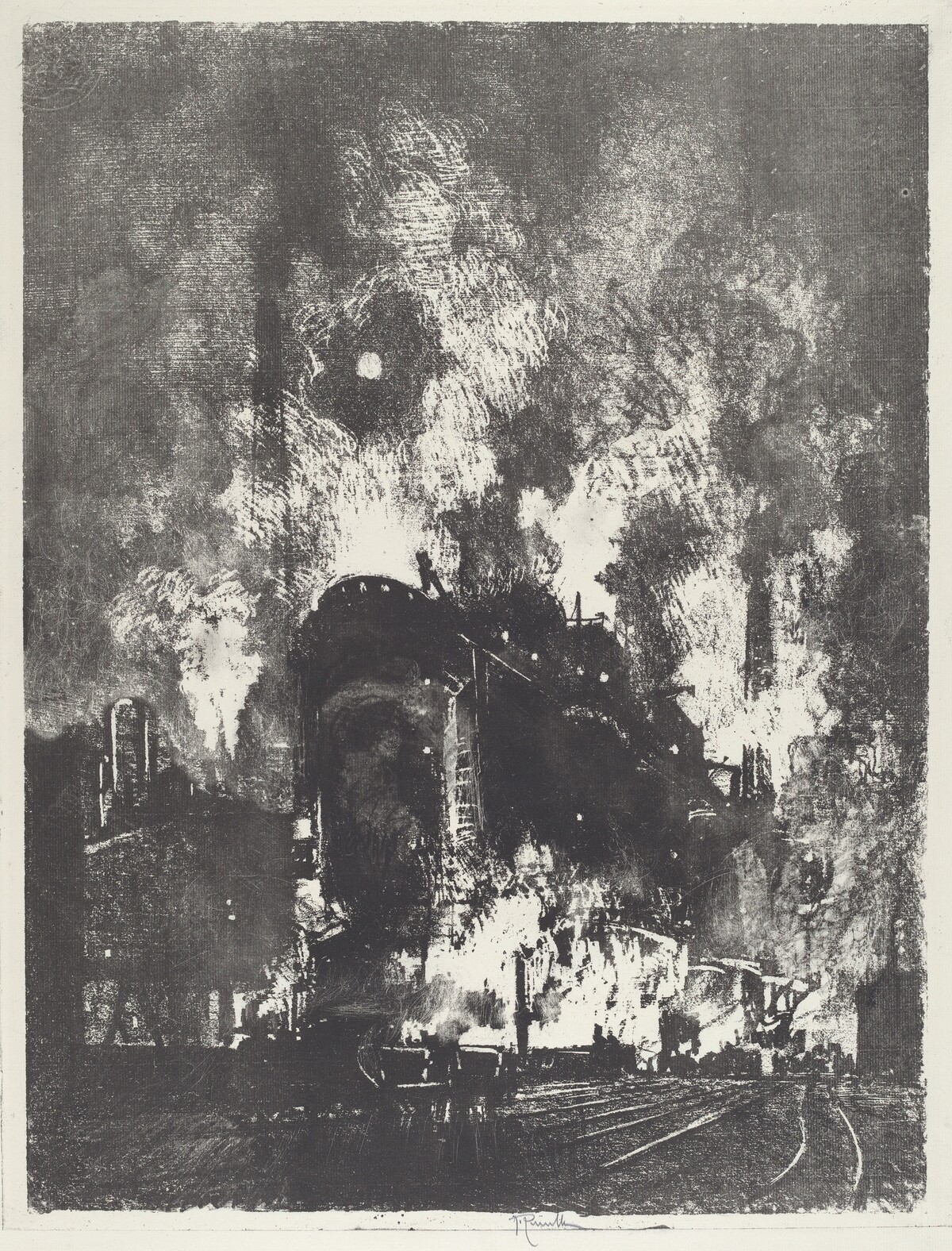 Furnaces at Night by Joseph Pennell
