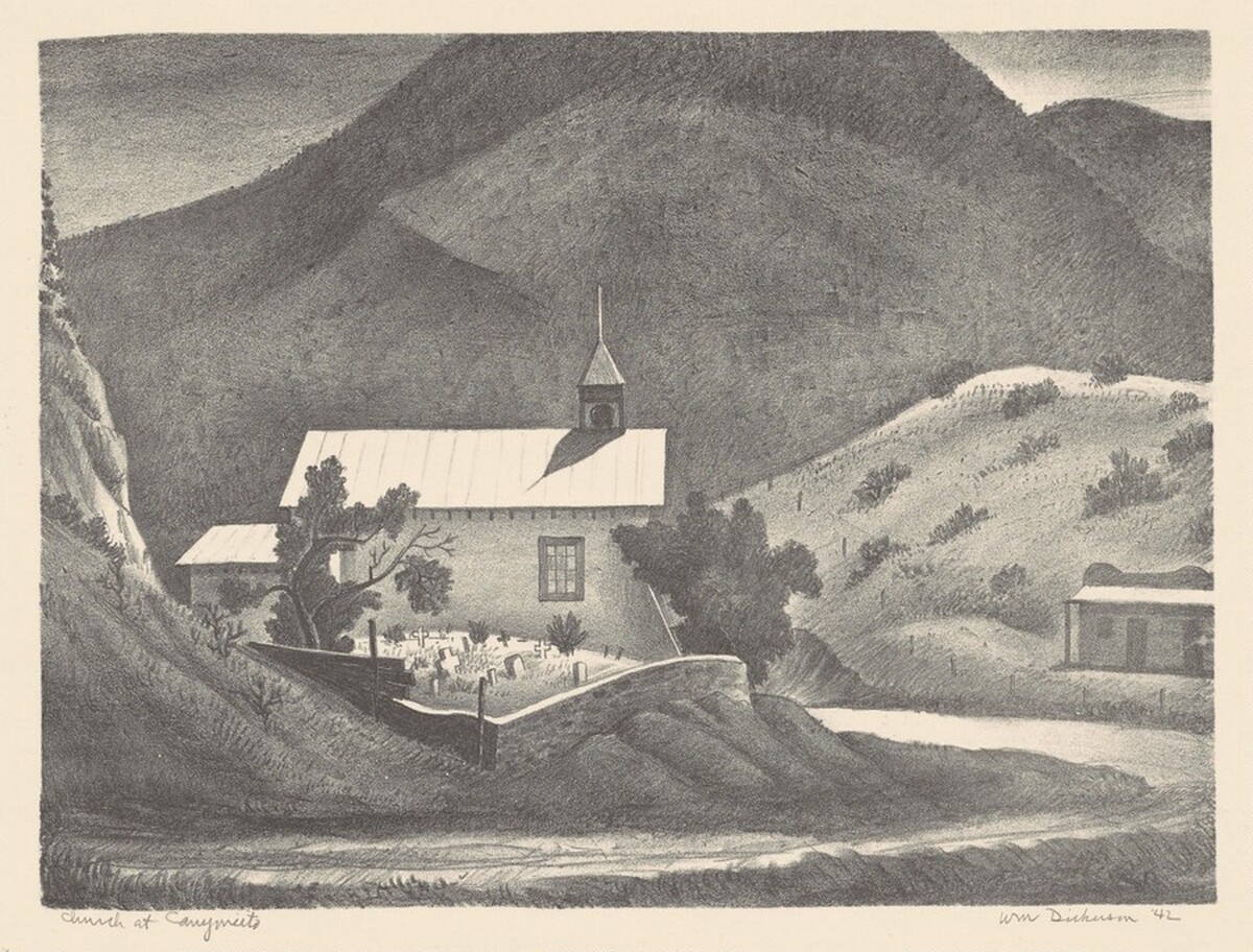 Church at Canyoncito by William Judson Dickerson