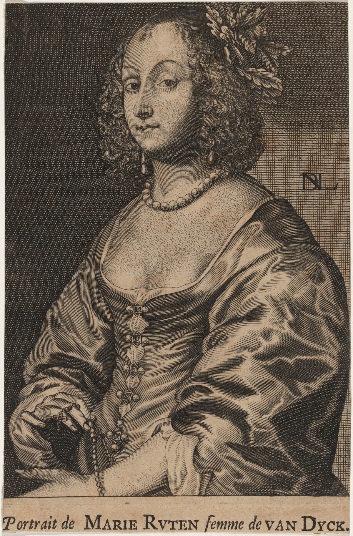 Lady Mary Ruthven, Wife of A. Van Dyck by Nicolas de Larmessin IV