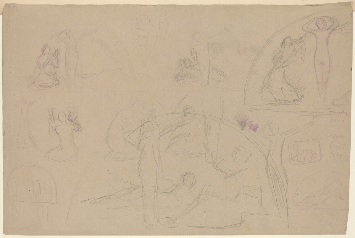 Studies for a Lunette [verso] by Charles Sprague Pearce