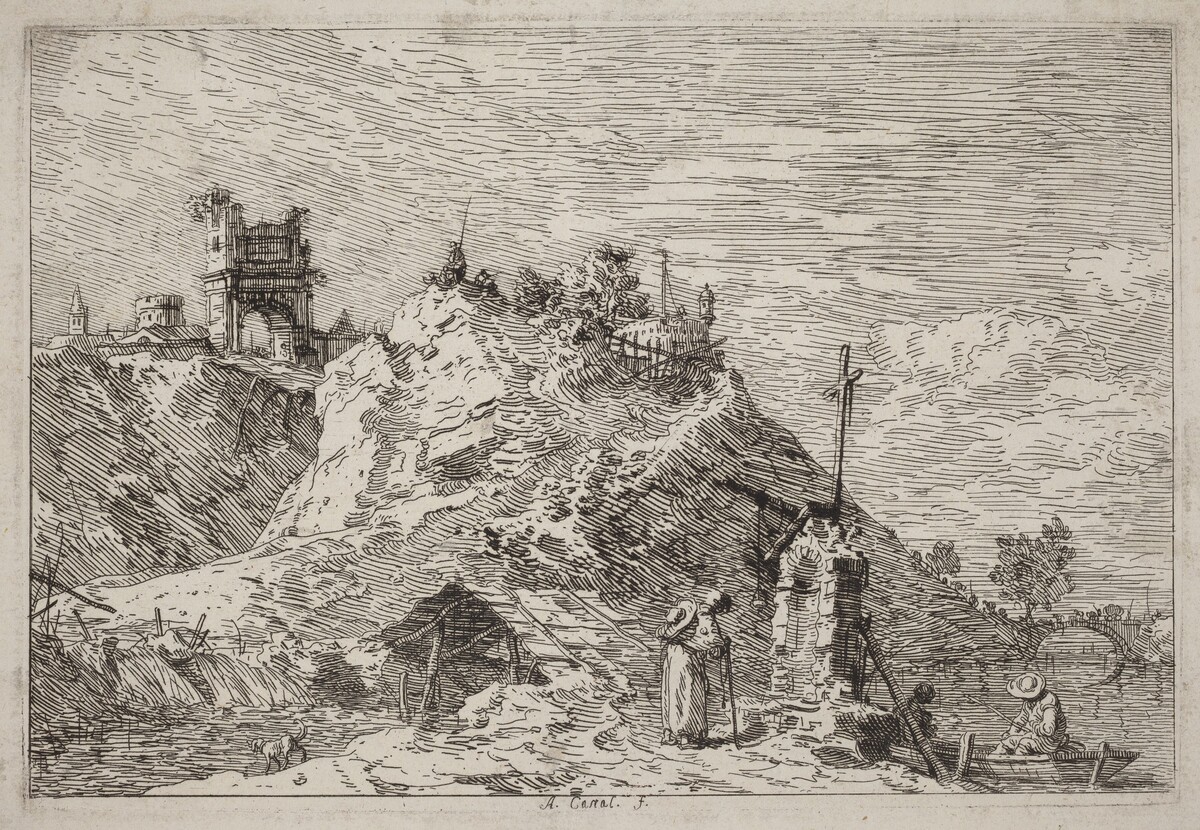 Landscape with the Pilgrim at Prayer by Canaletto