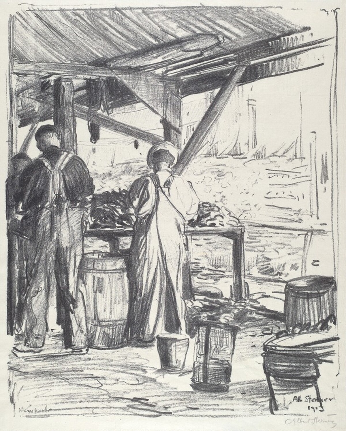 Newport Oysterman by Albert Edward Sterner