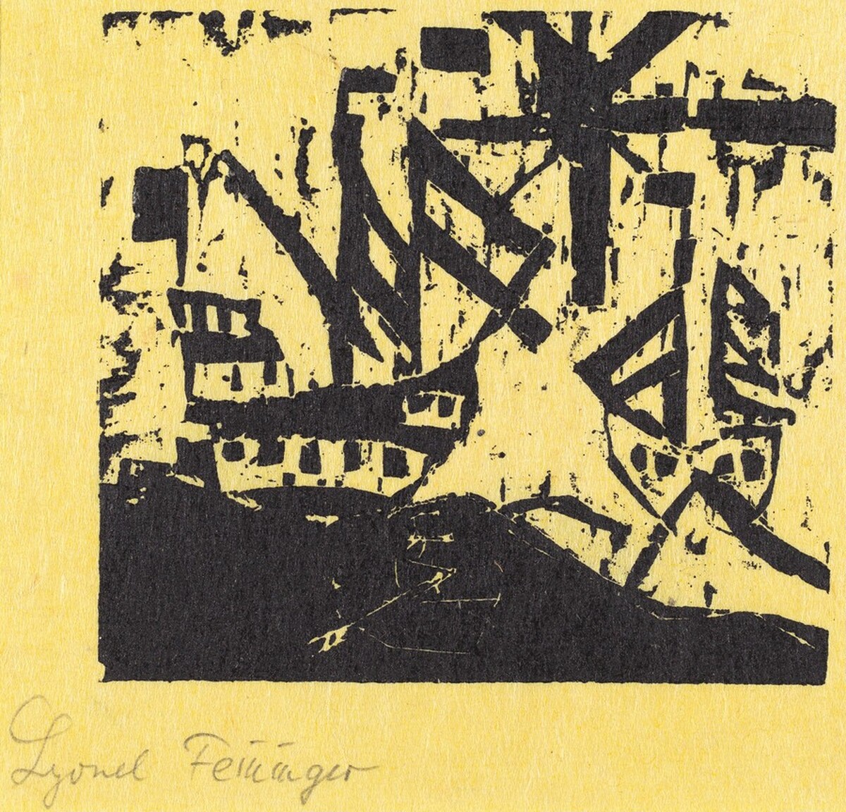 Ships and Sun, 1 (Schiffe und Sonne, 1) by Lyonel Feininger