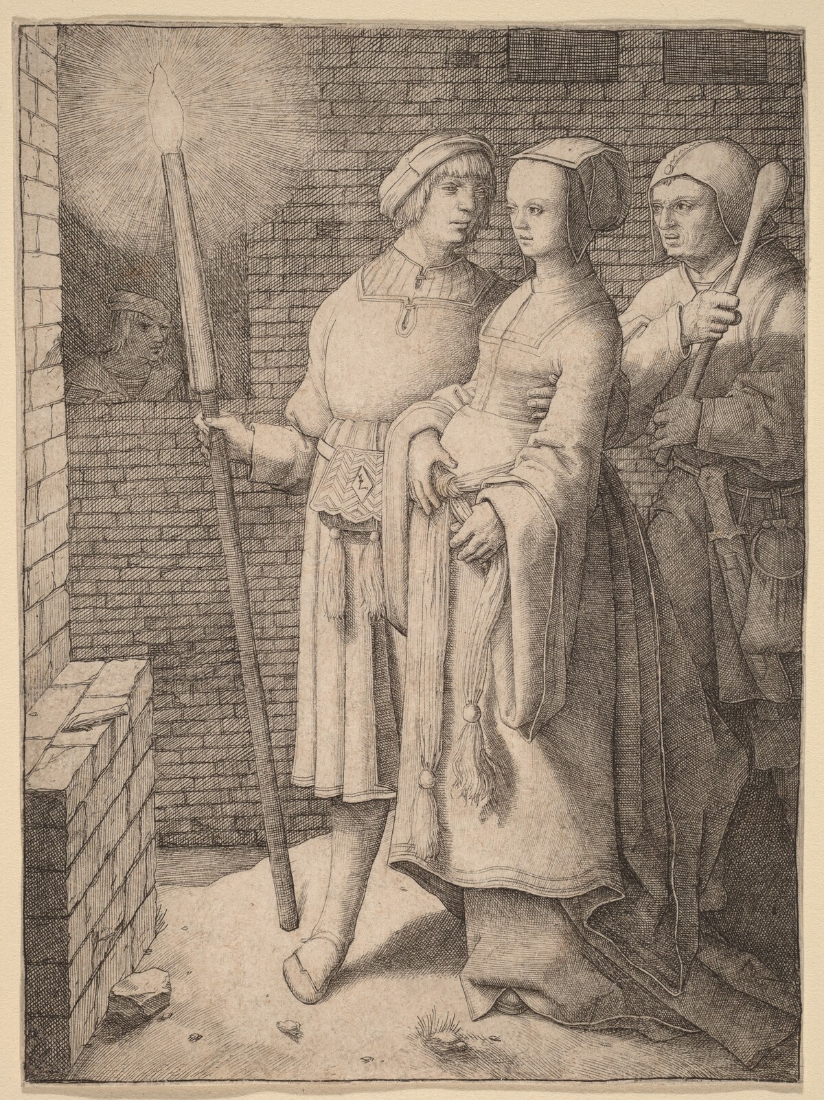 The Man with the Torch and a Woman Followed by a Fool by Lucas van Leyden