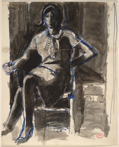 Untitled [seated woman holding a cup]
