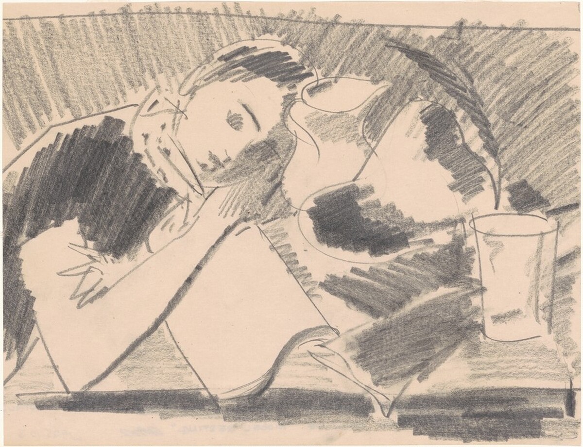 Study for "Model Resting" by Albert Serwazi