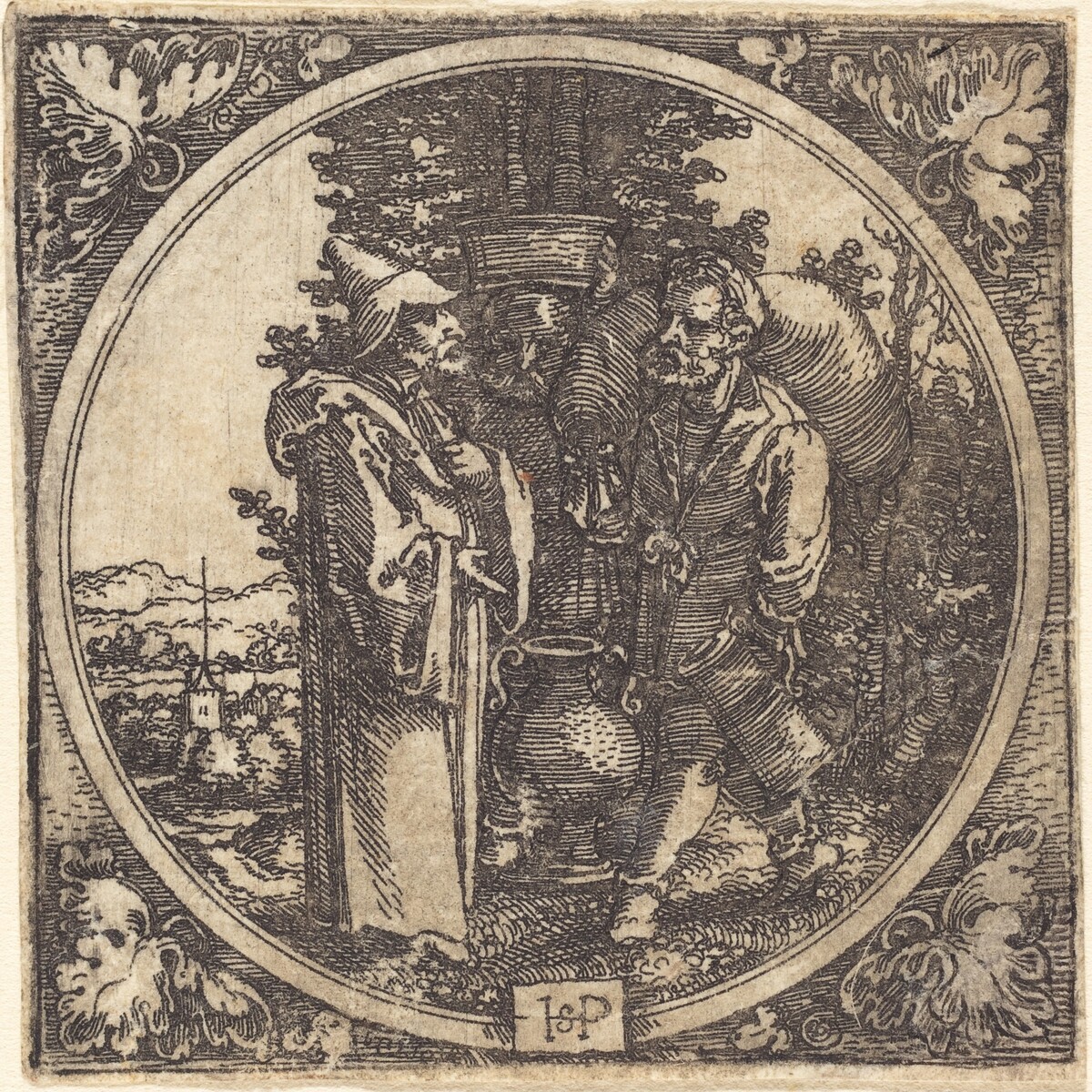 Solon and Two Peasants by Sebald Beham