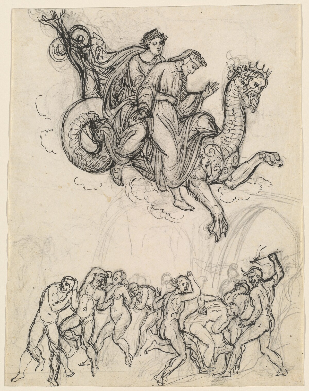 Dante and Virgil Riding on the Back of Geryon by Joseph Anton Koch