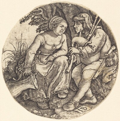 Bagpipe Player with His Lover