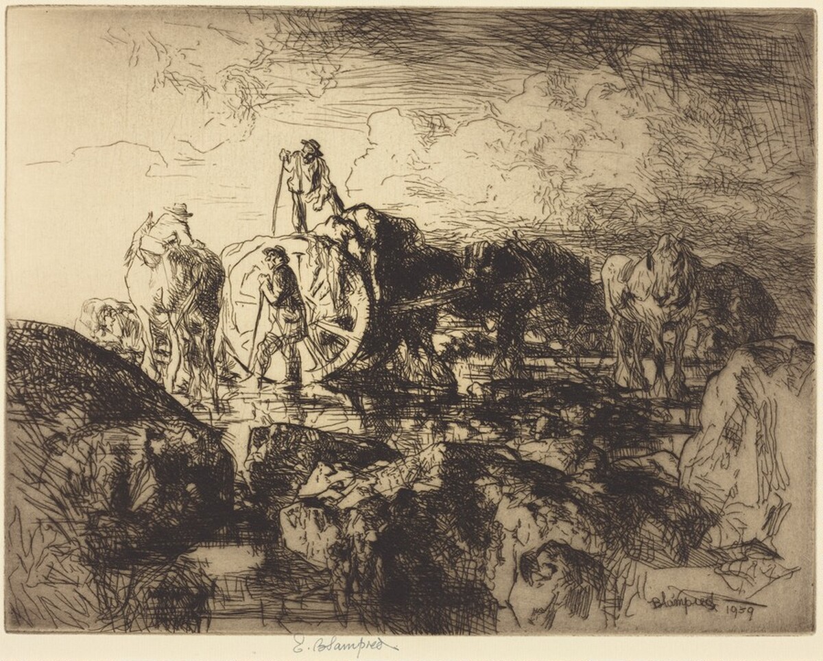 Jersey Vraic Cart by Edmund Blampied