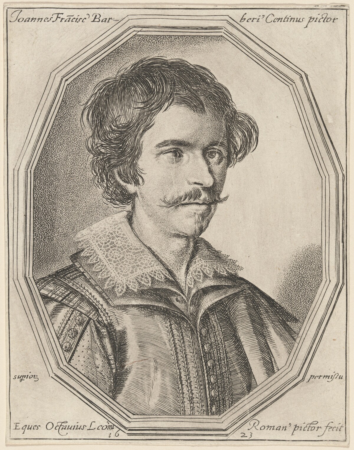 Giovanni Francesco Barbieri, called Guercino by Ottavio Leoni