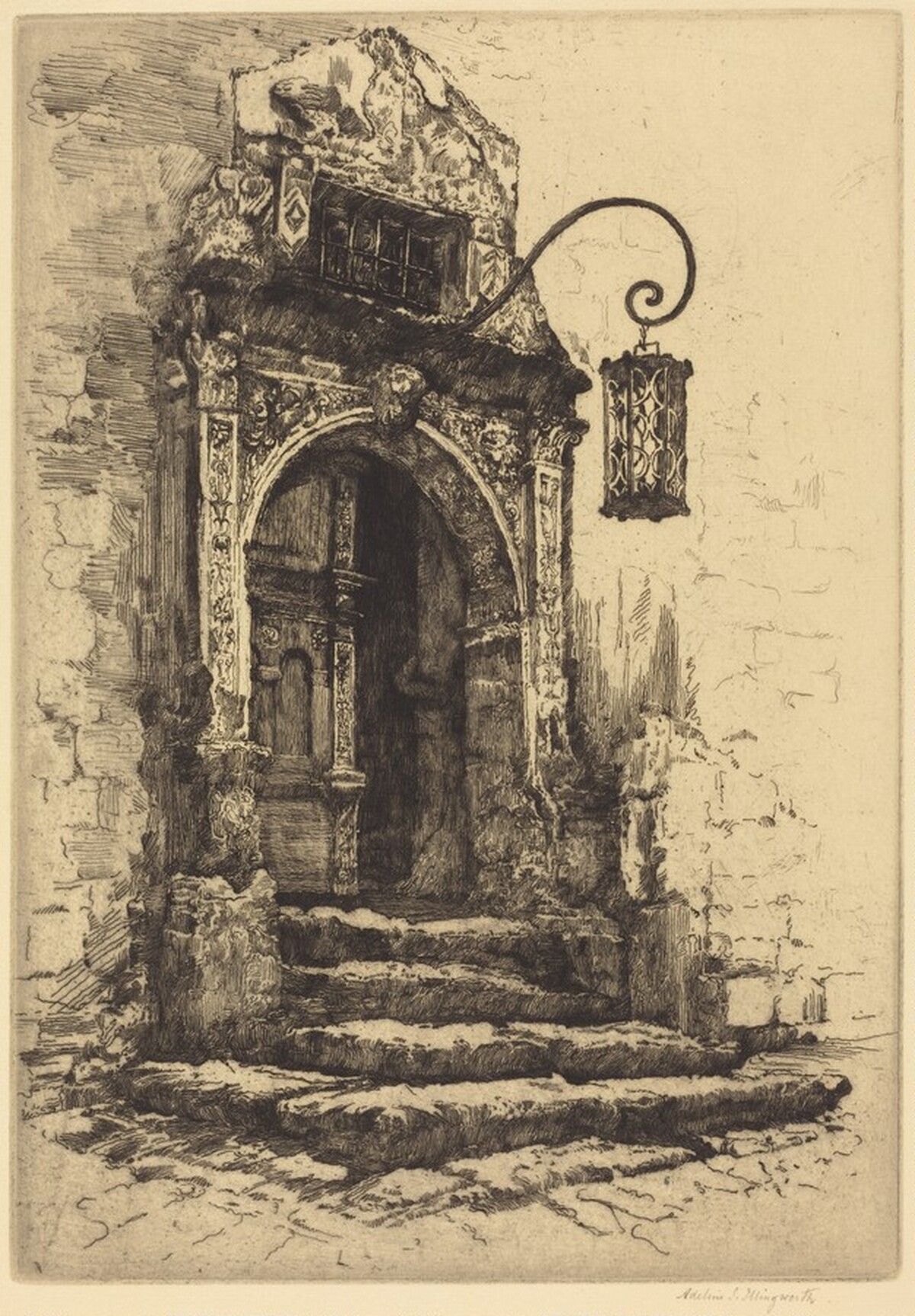 Courthouse Portal, Rothenburgh by Adeline S. Illingworth