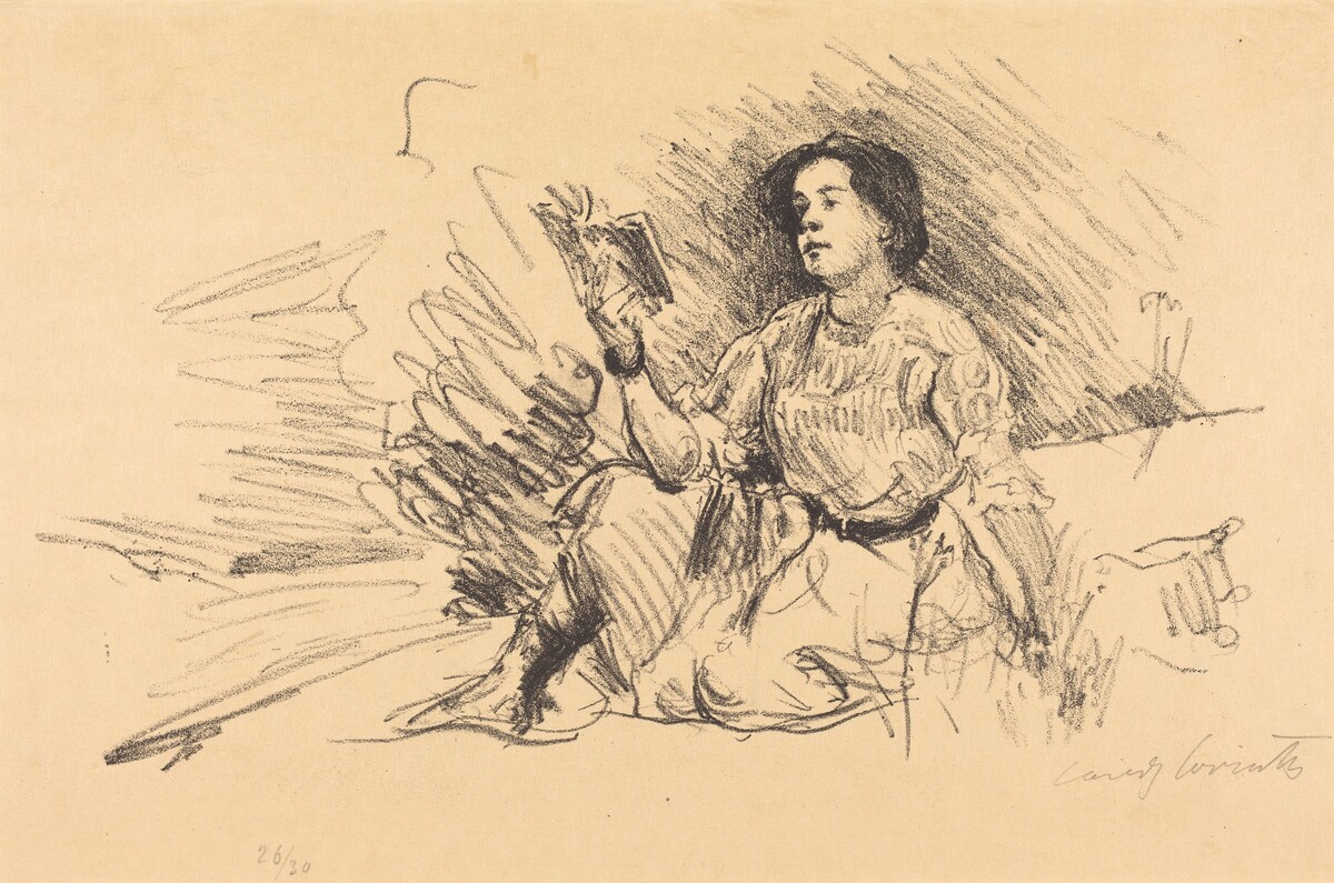 Lesendes Mädchen (Girl Reading) by Lovis Corinth