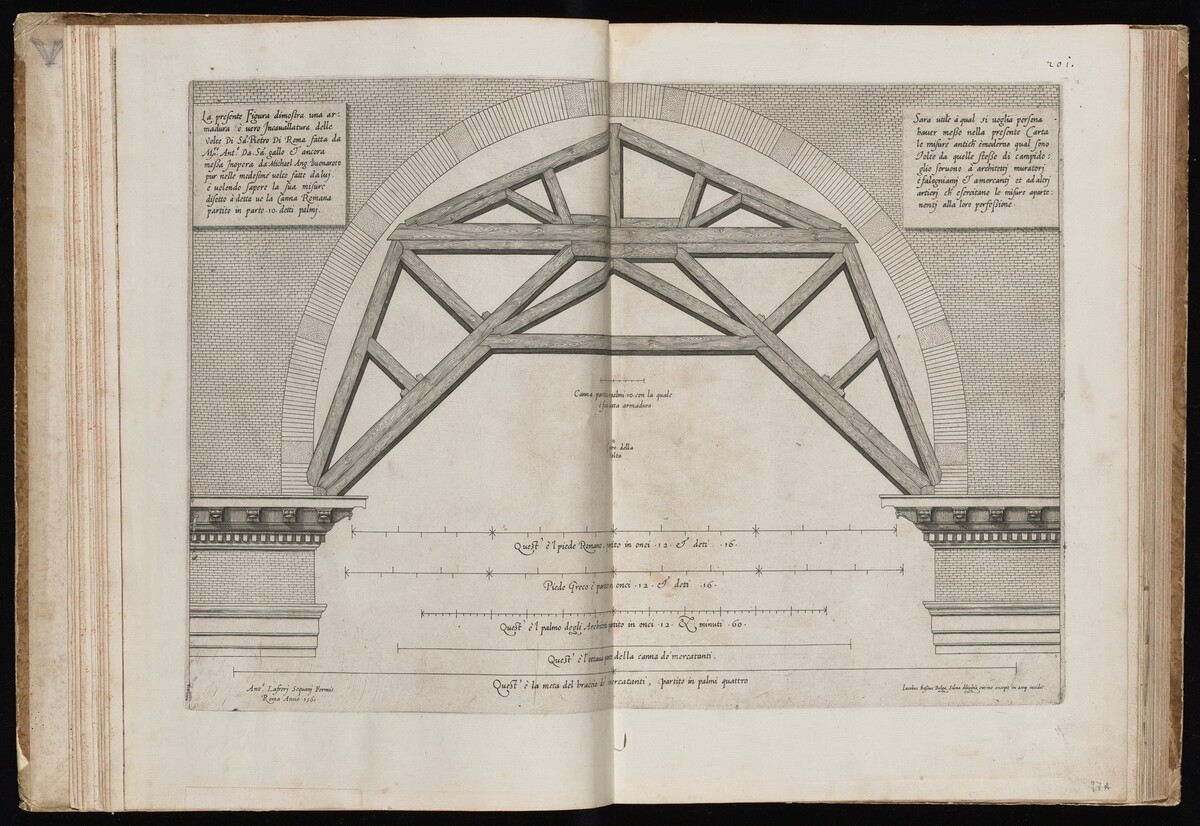 Wooden Falsework Supporting a Vault by Jacob Bos, after Antonio da Sangallo, published by Antonio Lafreri