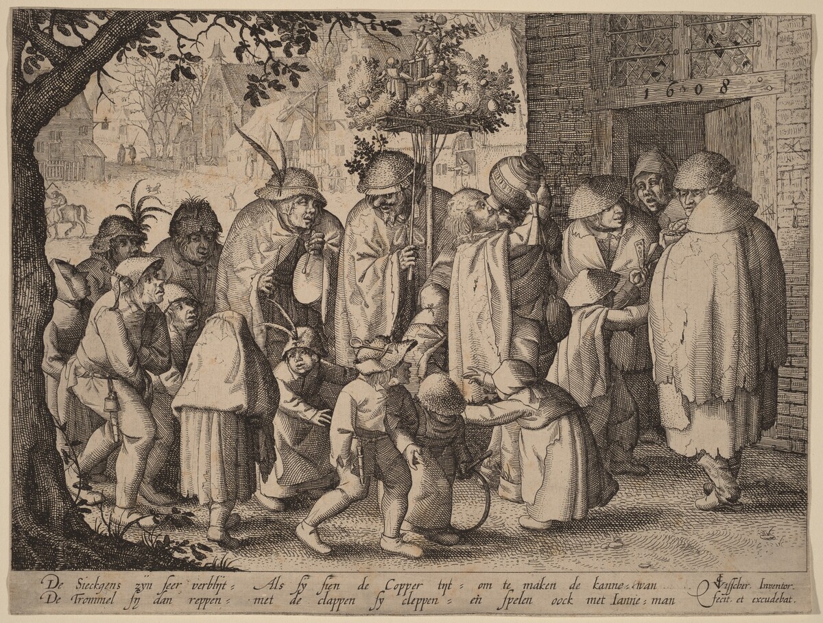 Procession of Feasting Lepers by Claes Jansz Visscher