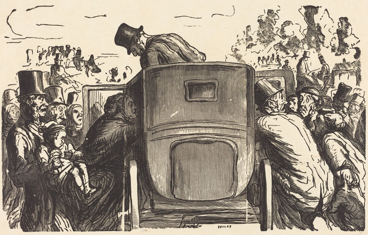 Exposition universelle: L'Etranger trouve toutes les facilites desirables... by Julien Antoine Peulot after Honoré Daumier