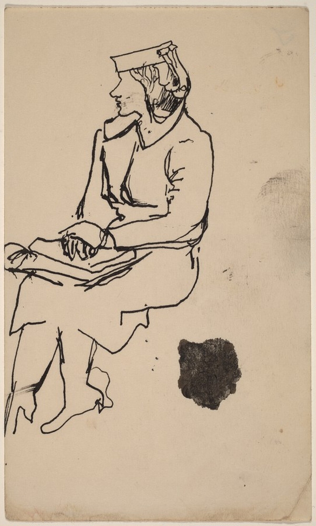 Seated Woman in Profile with Hands Clasped in Lap by Mark Rothko