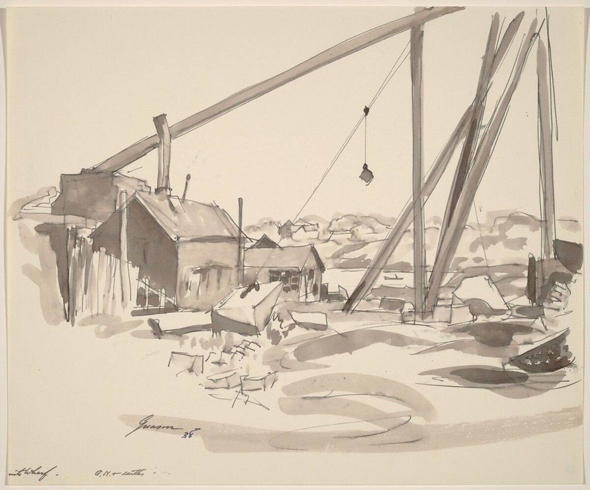 Wharf and Crane by Donald Carlisle Greason