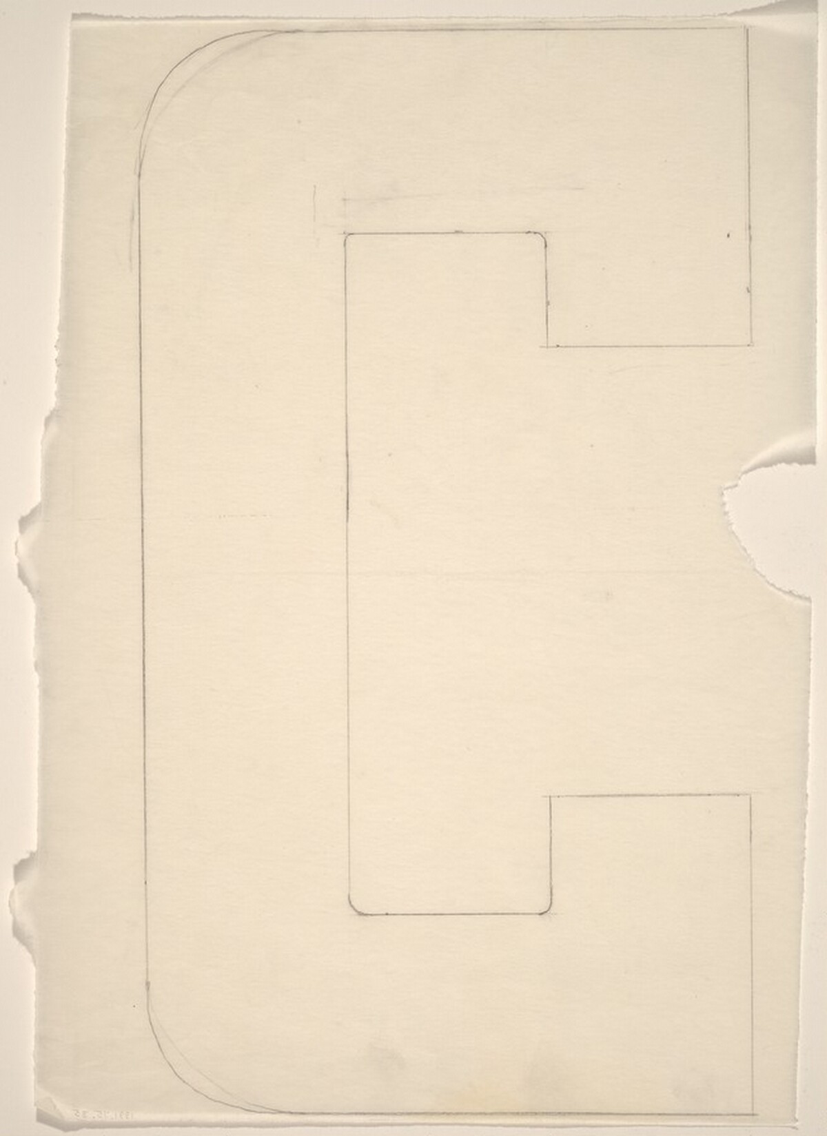 Sketch for "Building - Blocks for a Doorway" (C) by Vito Acconci