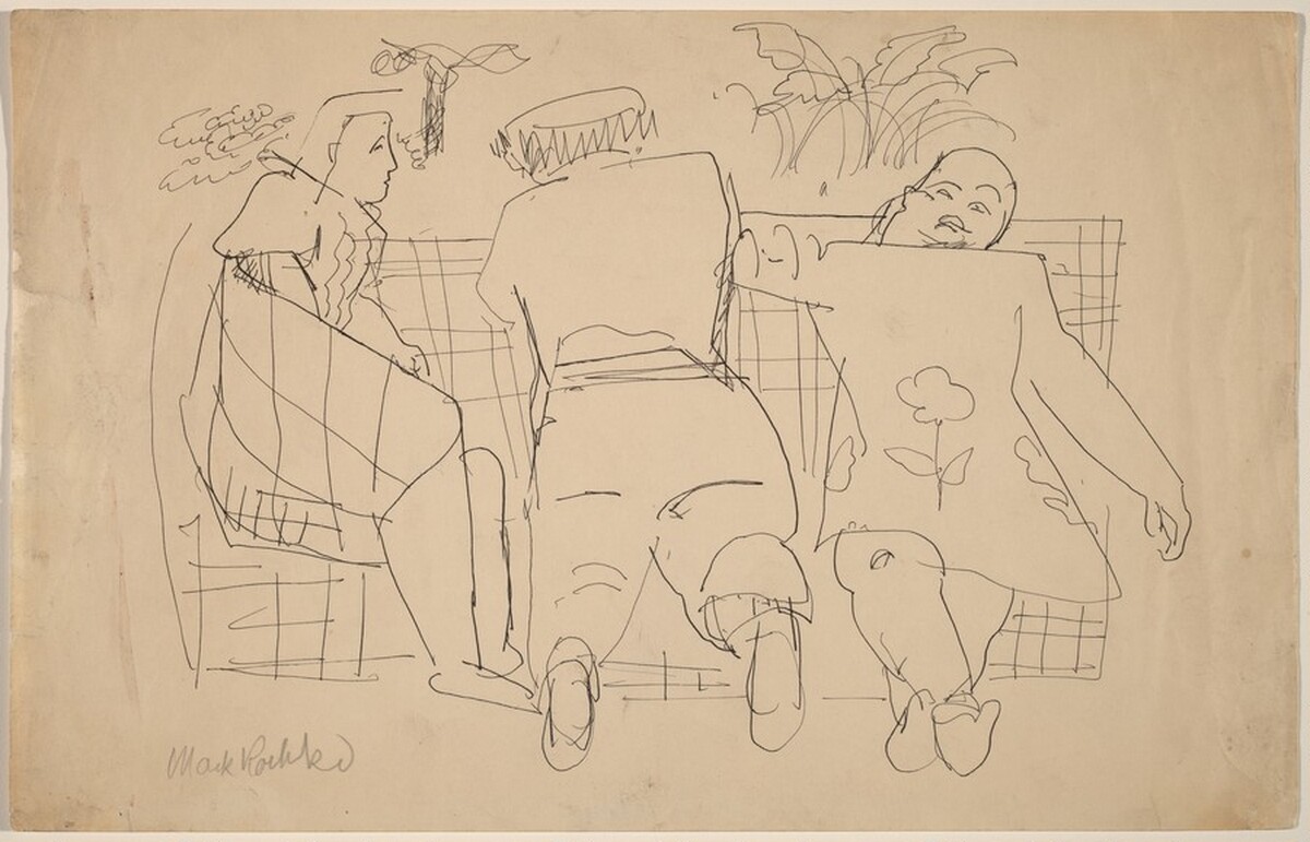 Three Figures on a Sofa by Mark Rothko