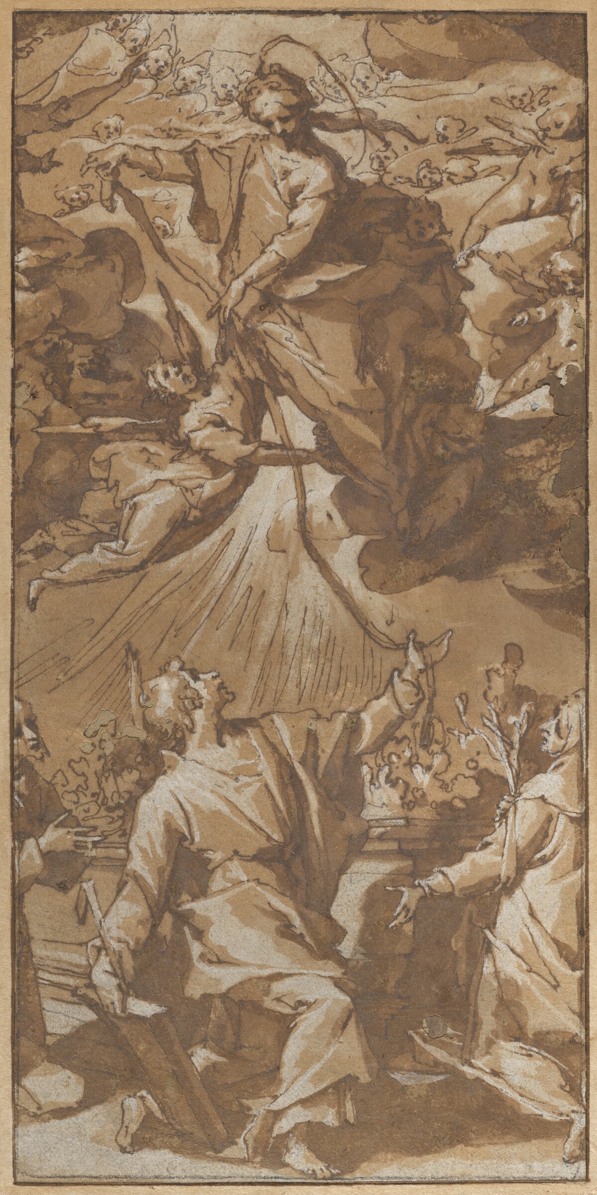The Virgin Giving the Girdle to Saint Thomas, between Saints Francis and Catherine of Siena by Andrea Boscoli