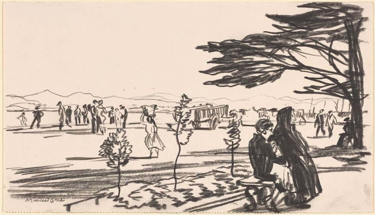 The Paseo, Santander by Sir Muirhead Bone