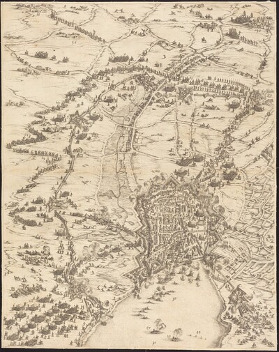 The Siege of La Rochelle [plate 6 of 16;  set comprises 1952.8.97-112]
