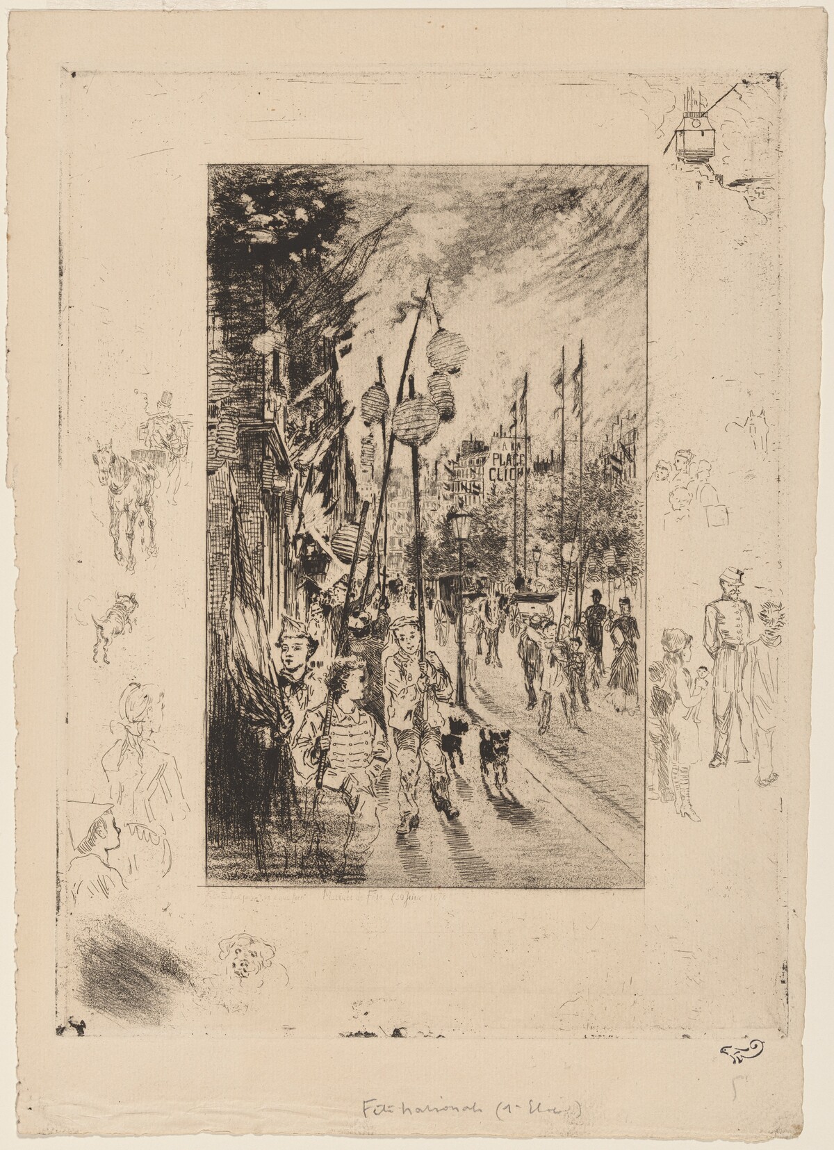 La Fete Nationale (Matinée de Fete 30 June 1878) (National Holiday 30 June 1878) by Félix-Hilaire Buhot