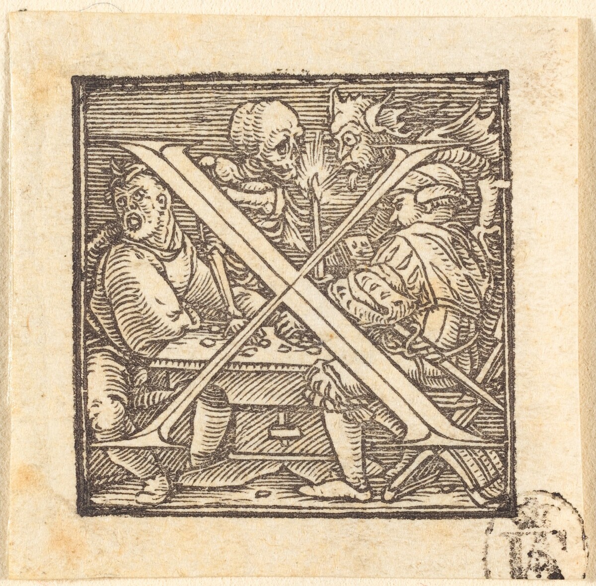 Letter X by Hans Lützelburger after Hans Holbein the Younger