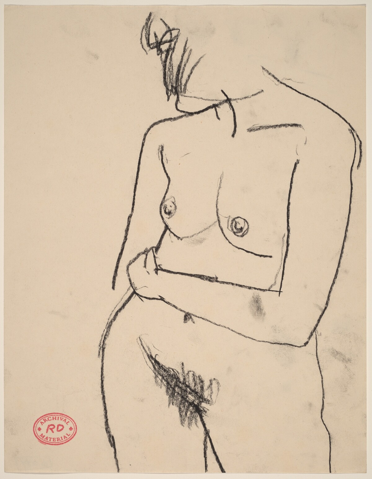 Untitled [standing nude turned with her hair hiding her face] by Richard Diebenkorn