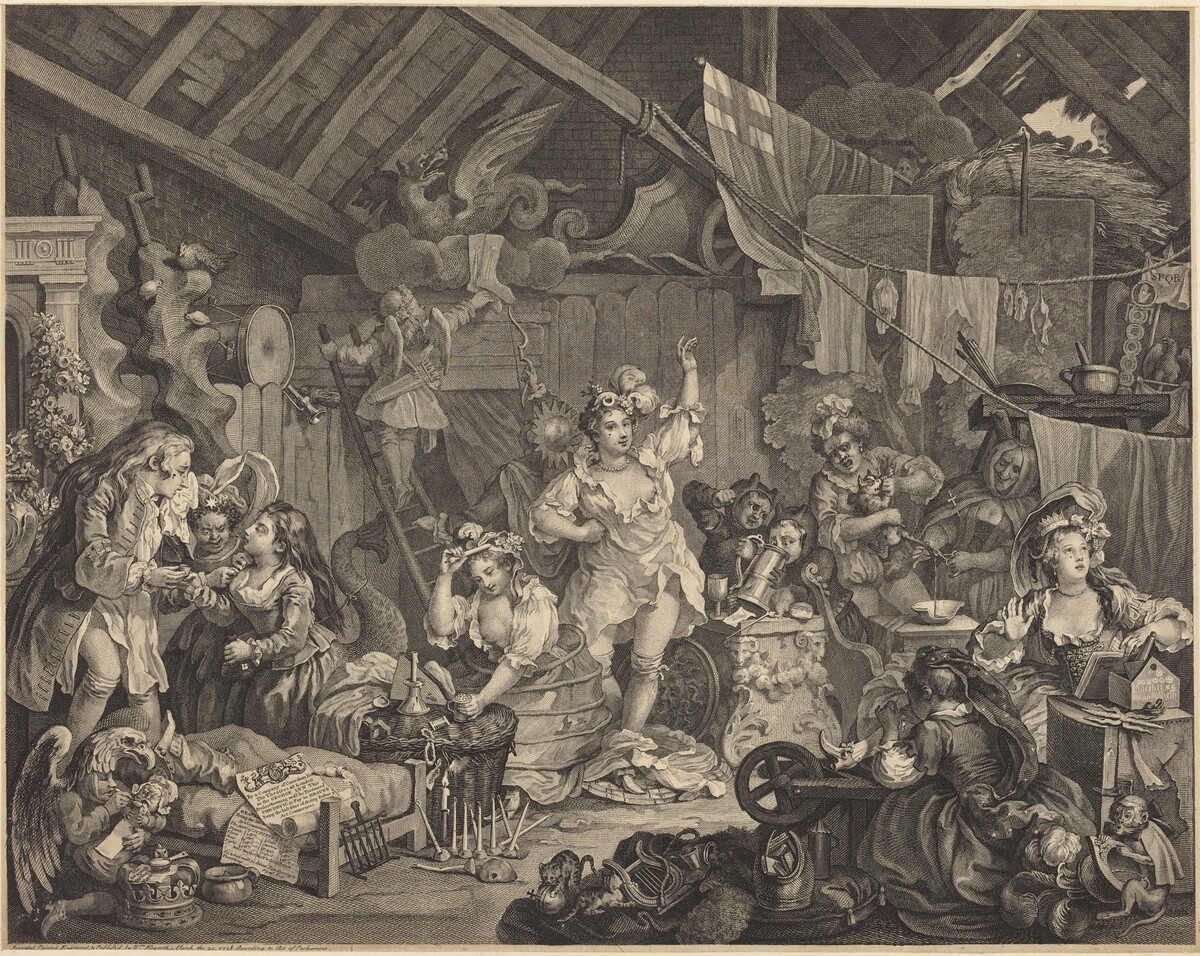 Strolling Actresses Dressing in a Barn by William Hogarth
