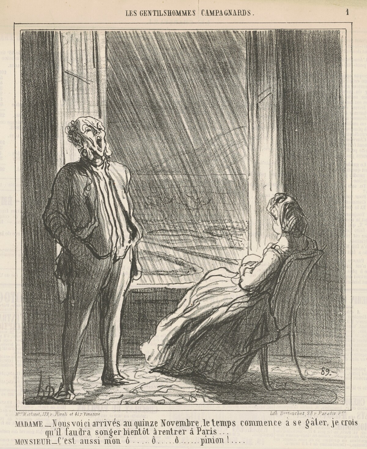 Madame ...Nous voici ... au quinze Novembre by Honoré Daumier