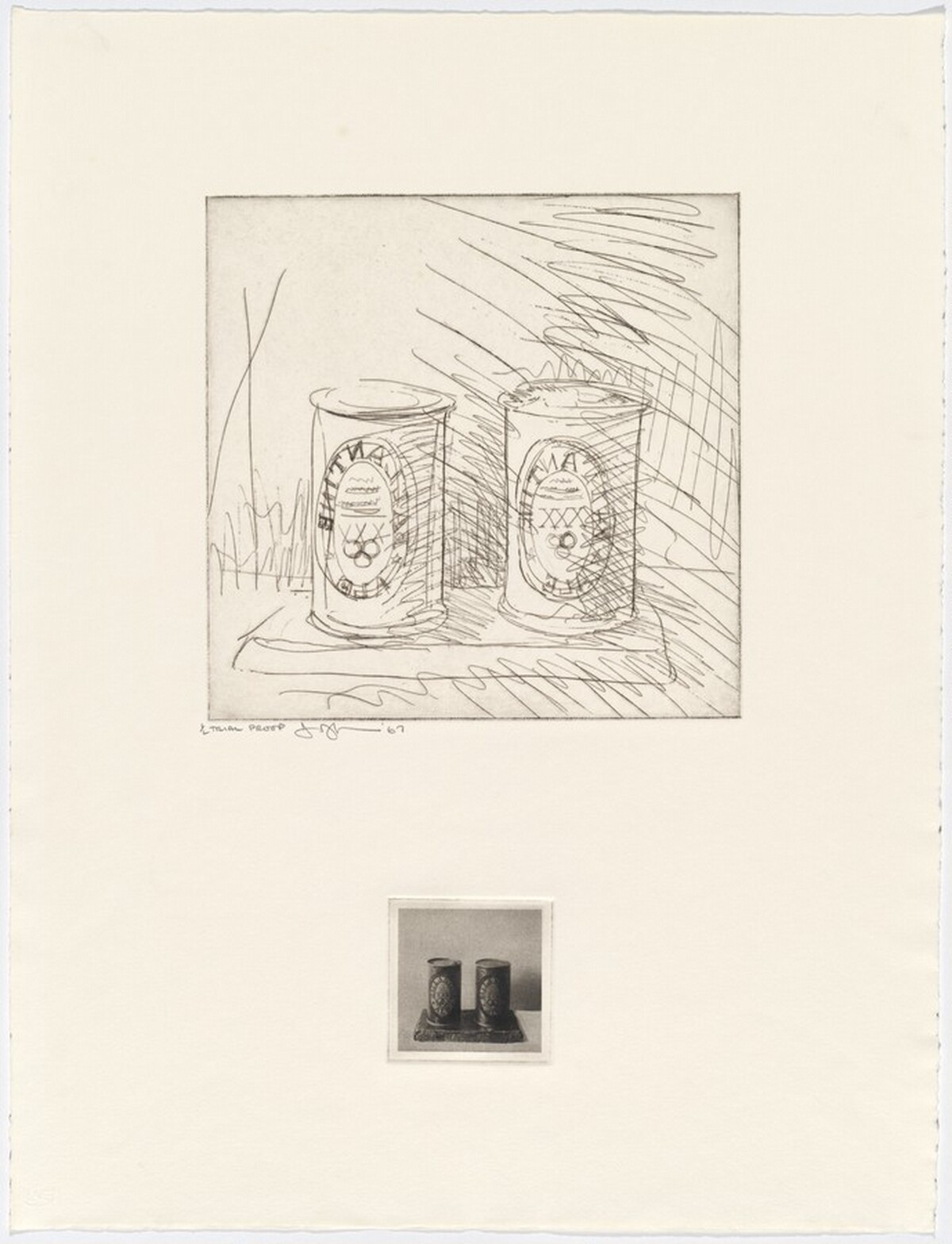 1st Etchings: Ale Cans [trial proof] by Jasper Johns