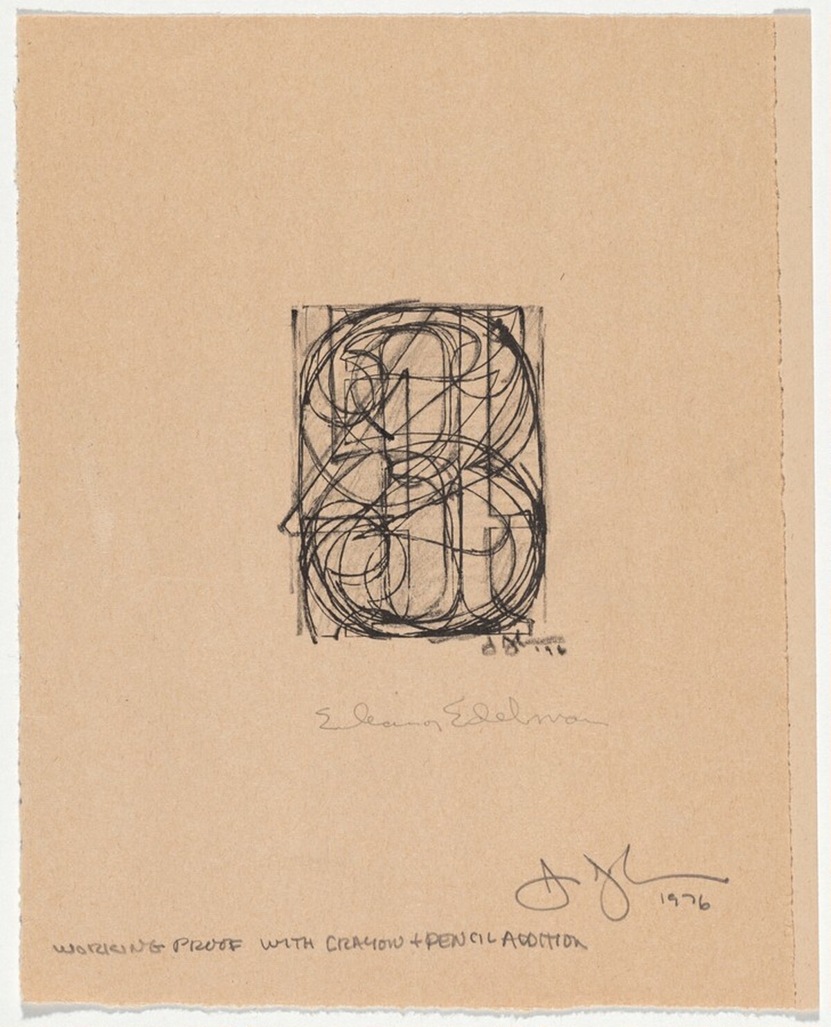 Bookplate for the Friends of the Sarah Lawrence College Library [working proof] by Jasper Johns