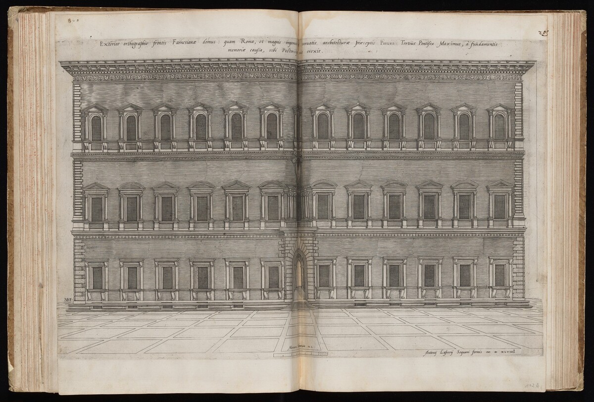 Palazzo Farnese by Nicolaus Beatrizet, published by Antonio Lafreri