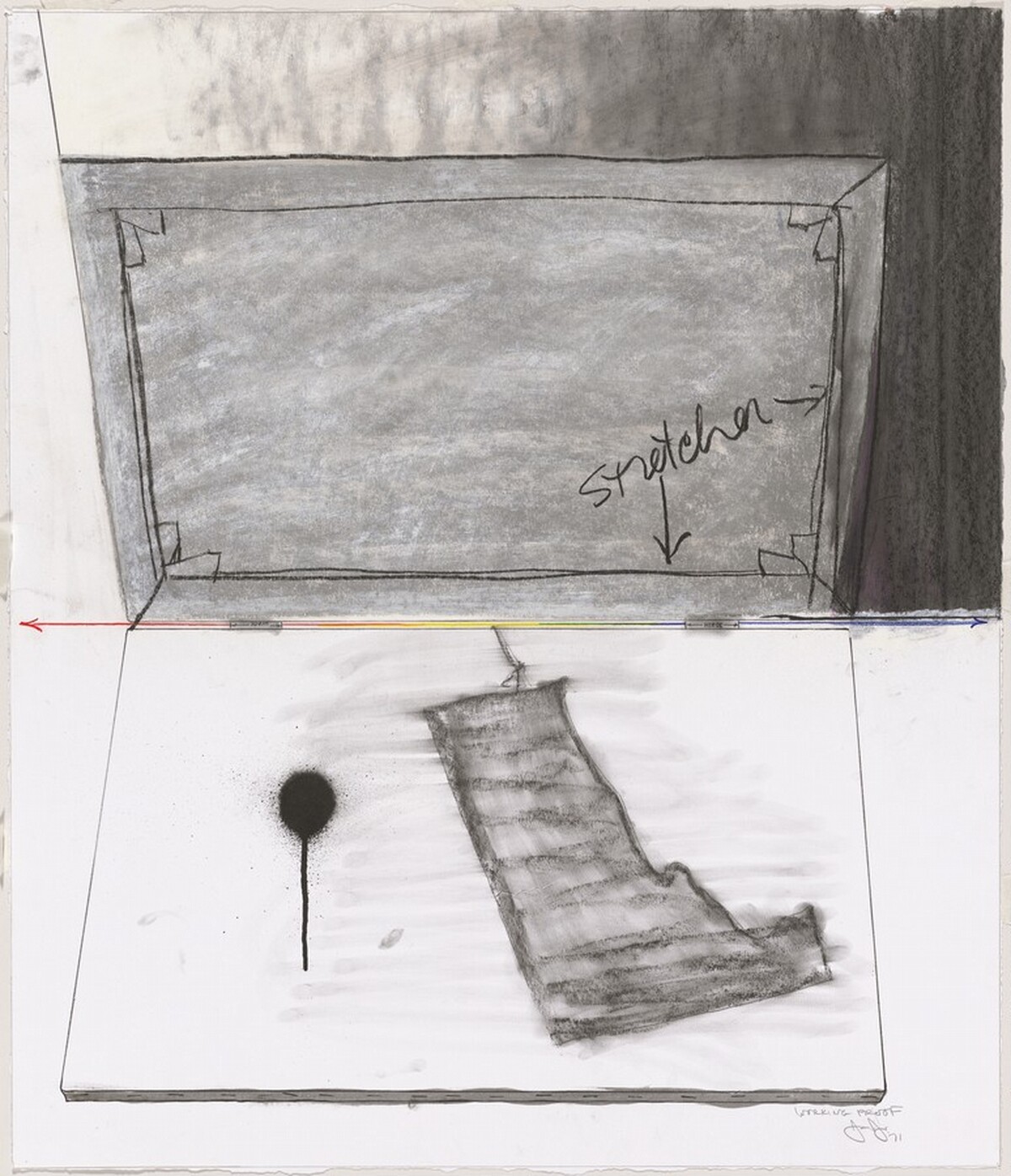 Hinged Canvas [working proof] by Jasper Johns