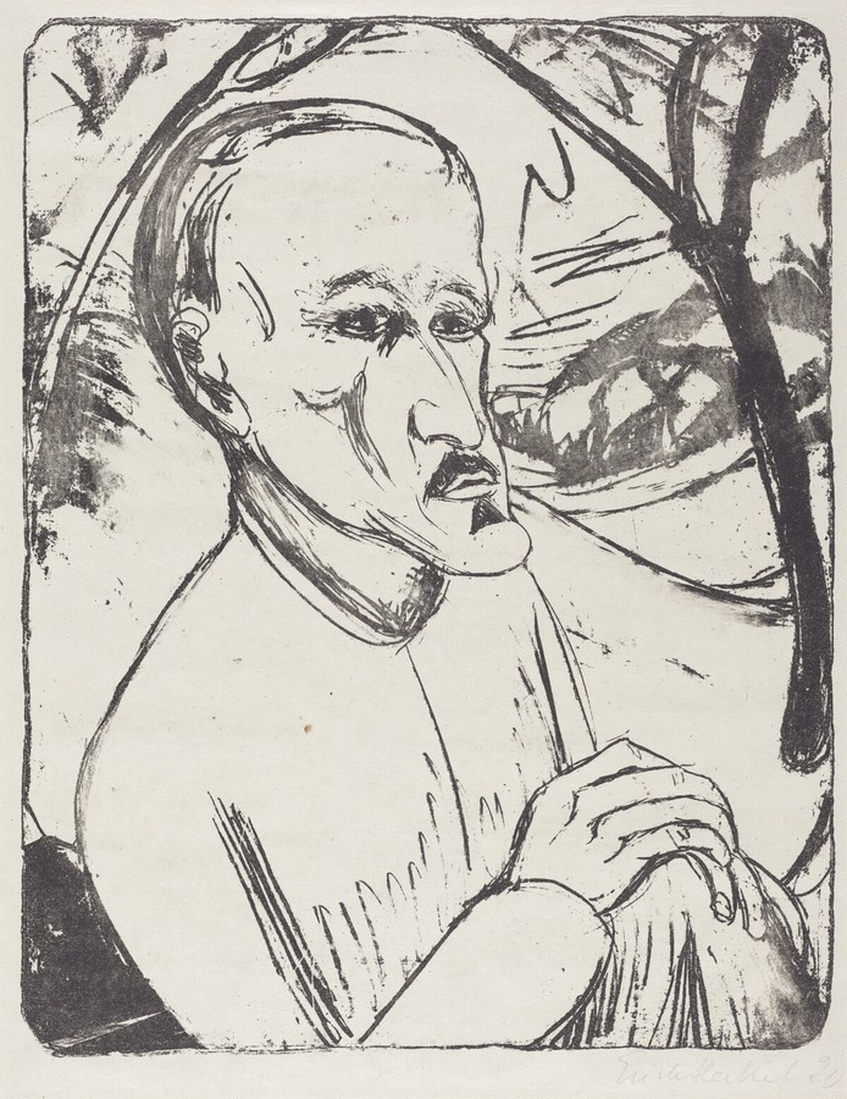 Portrait of M.H. (Bildnis M.H.) by Erich Heckel