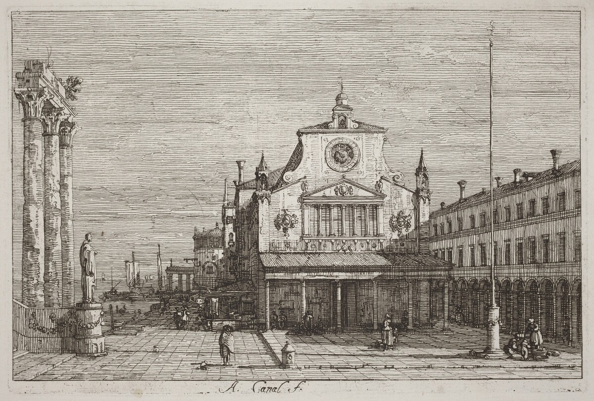 Imaginary View of S. Giacomo di Rialto [upper right] by Canaletto