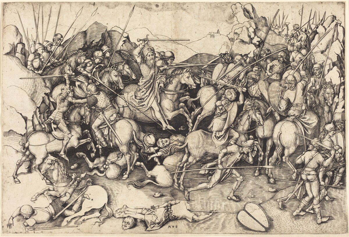 The Battle of Saint James at Clavijo by Martin Schongauer