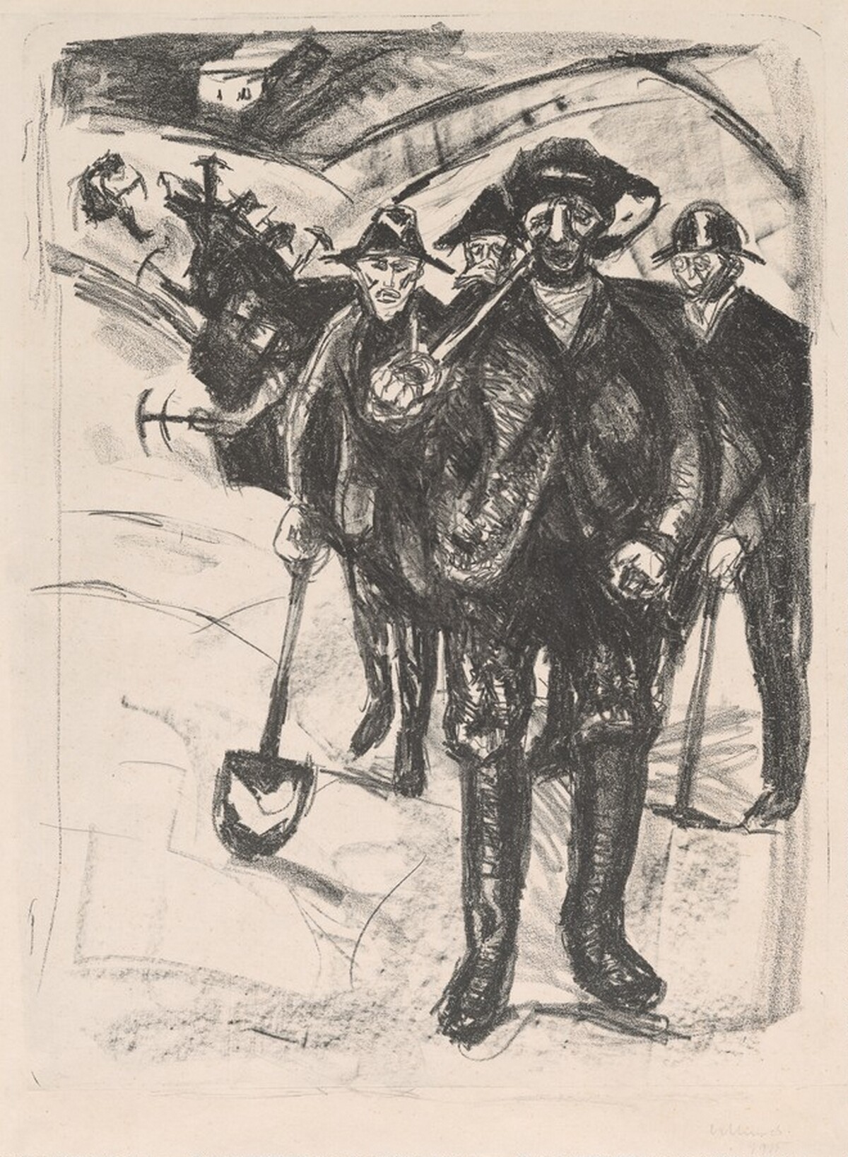 Workers in the Snow by Edvard Munch