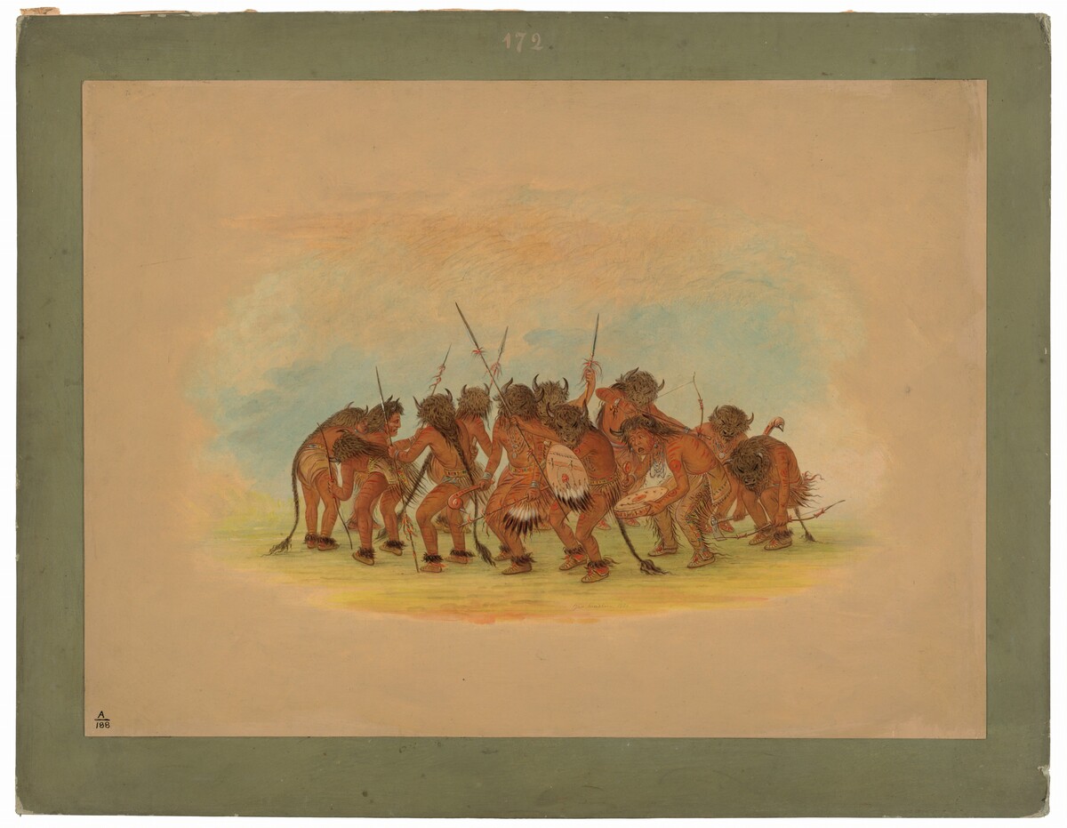 Buffalo Dance - Mandan by George Catlin